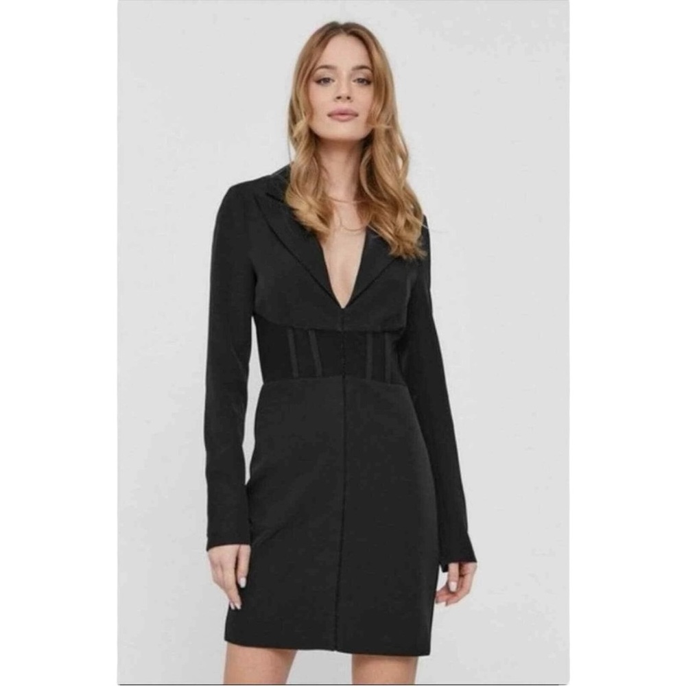 NWT Bardot Black Long Sleeve Corset Blazer Mini Dress sz XL